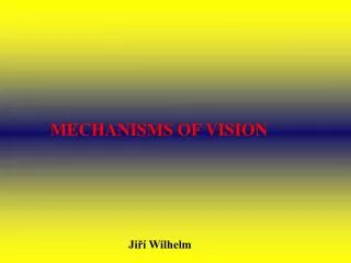 MECHANISMS OF VISION