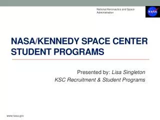 NASA/Kennedy Space Center Student Programs
