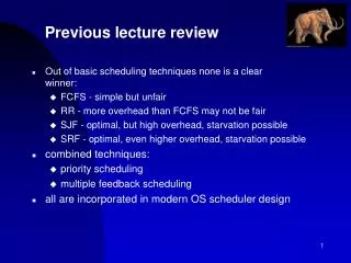Previous lecture review