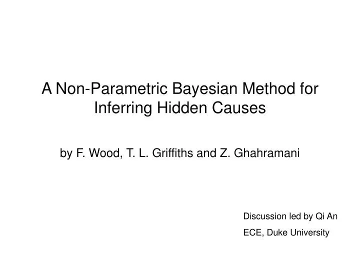 a non parametric bayesian method for inferring hidden causes