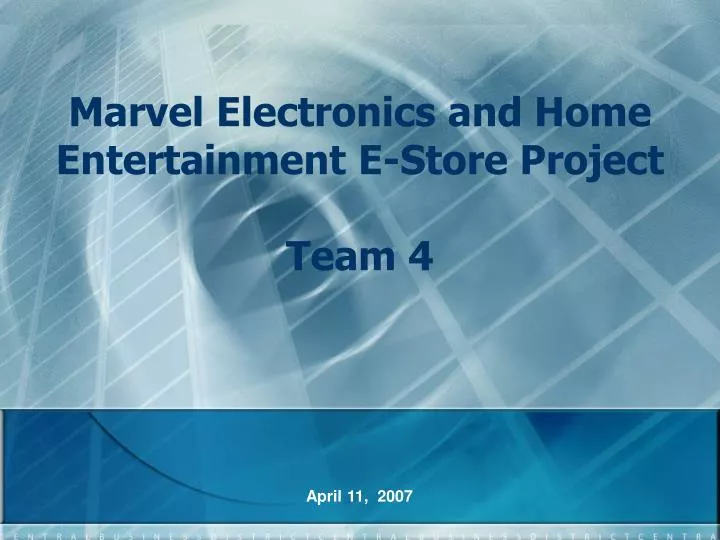 marvel electronics and home entertainment e store project team 4