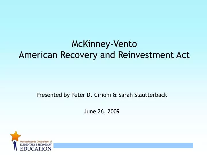 mckinney vento american recovery and reinvestment act