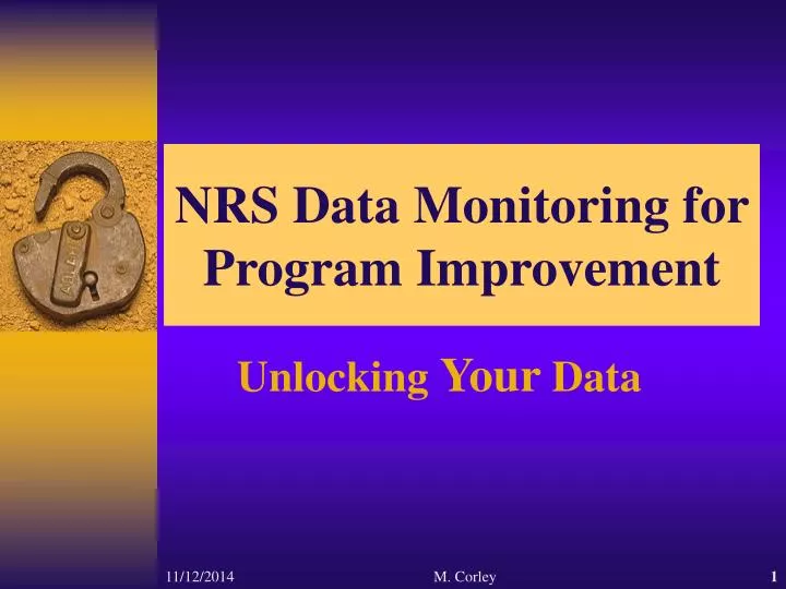 nrs data monitoring for program improvement