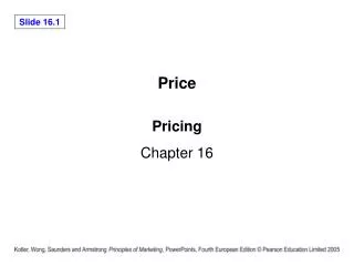 Pricing Chapter 16