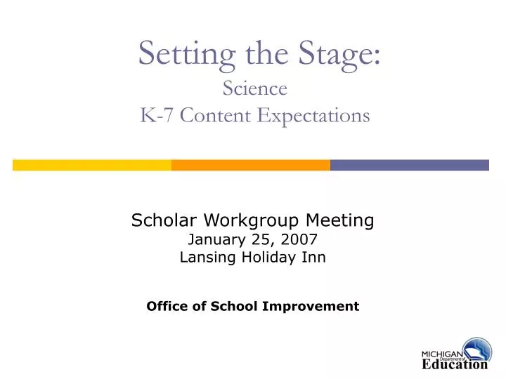 setting the stage science k 7 content expectations