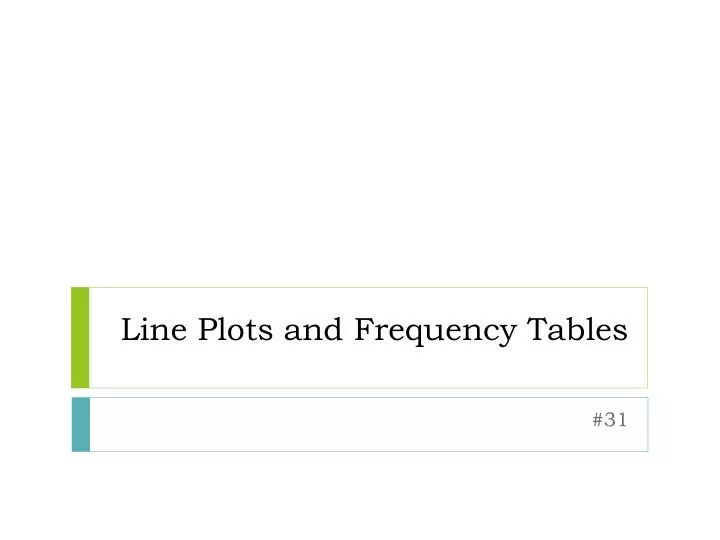 line plots and frequency tables