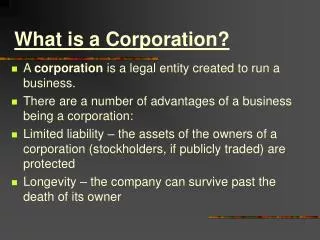 What is a Corporation?
