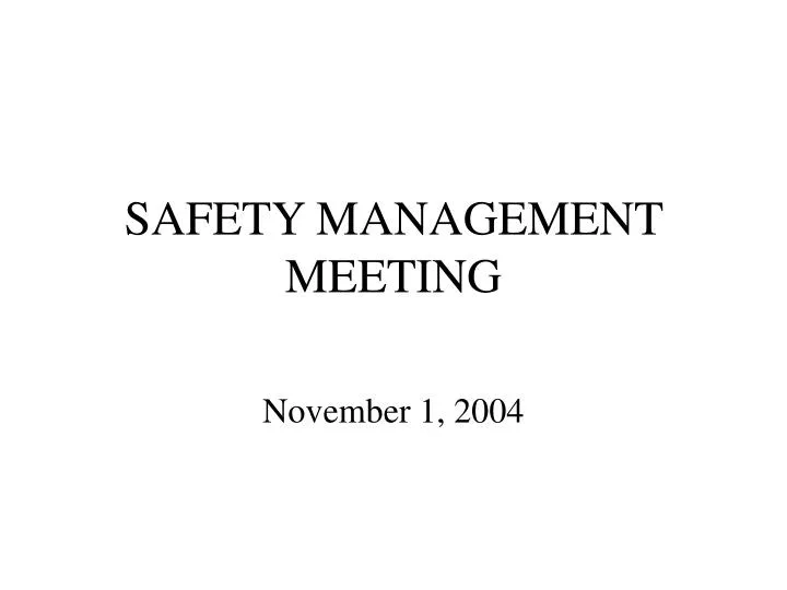 safety management meeting