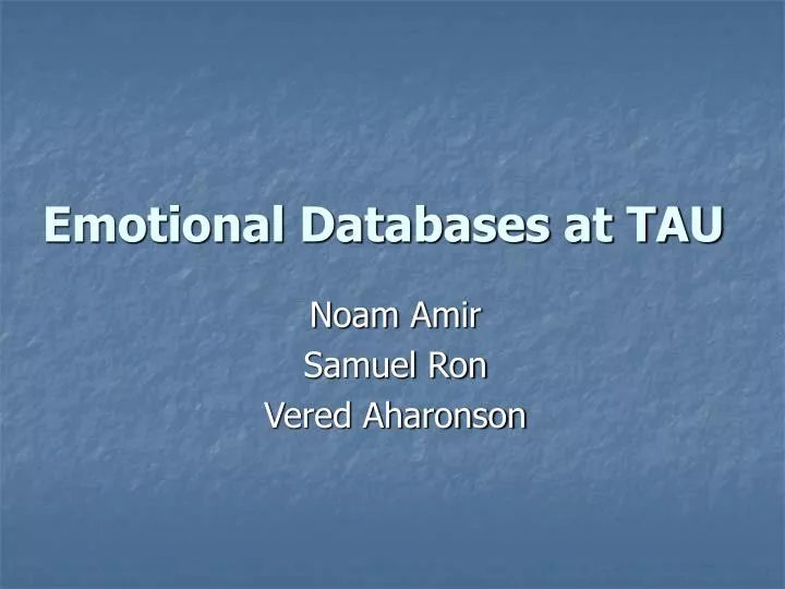 emotional databases at tau
