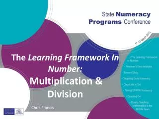 The Learning Framework In Number: Multiplication &amp; Division
