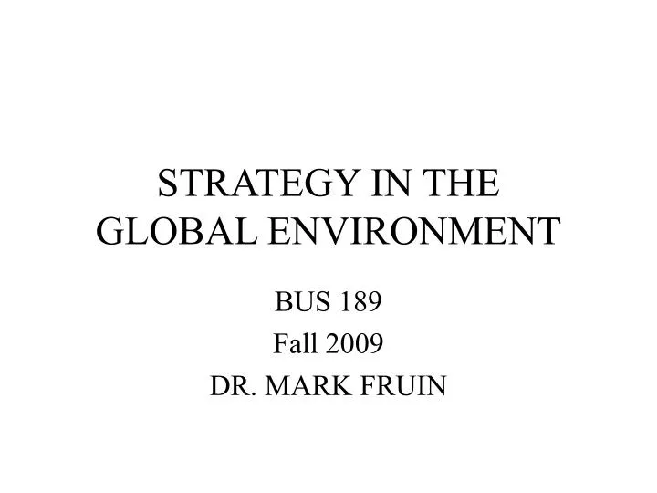 strategy in the global environment