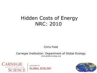Hidden Costs of Energy NRC: 2010