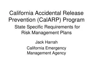 Jack Harrah California Emergency Management Agency