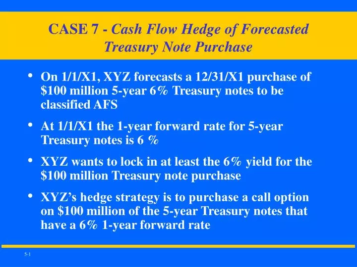 case 7 cash flow hedge of forecasted treasury note purchase