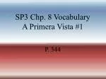 SP3 Chp. 8 Vocabulary A Primera Vista #1