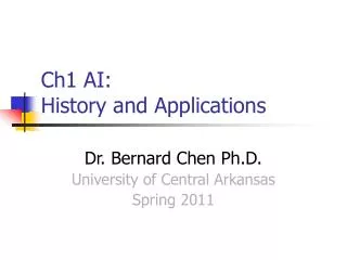 Ch1 AI: History and Applications