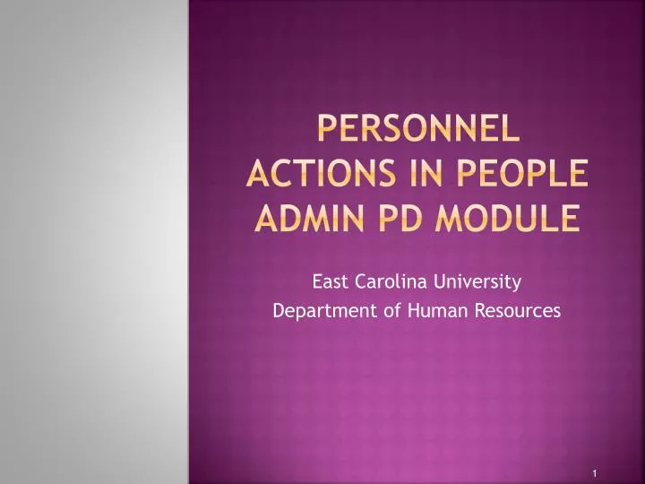 personnel actions in people admin pd module