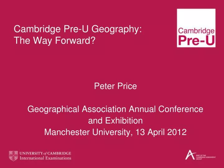 cambridge pre u geography the way forward