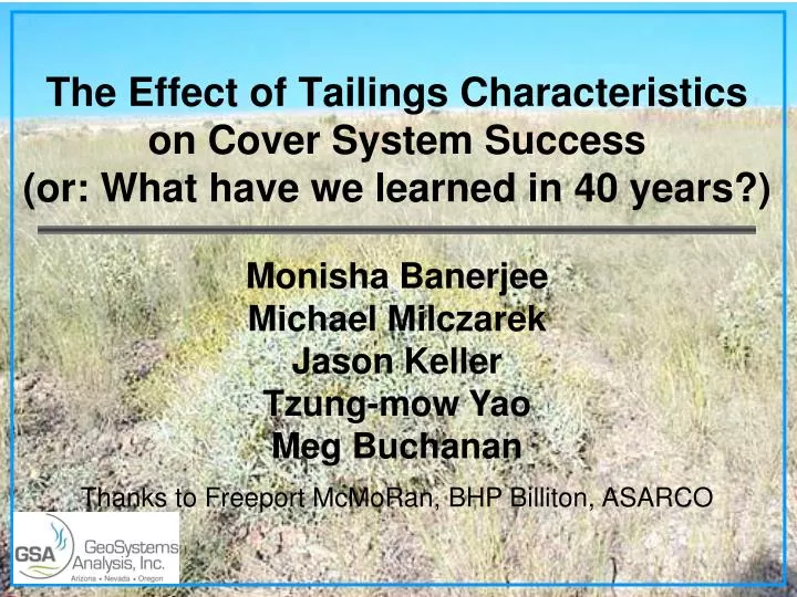 the effect of tailings characteristics on cover system success or what have we learned in 40 years