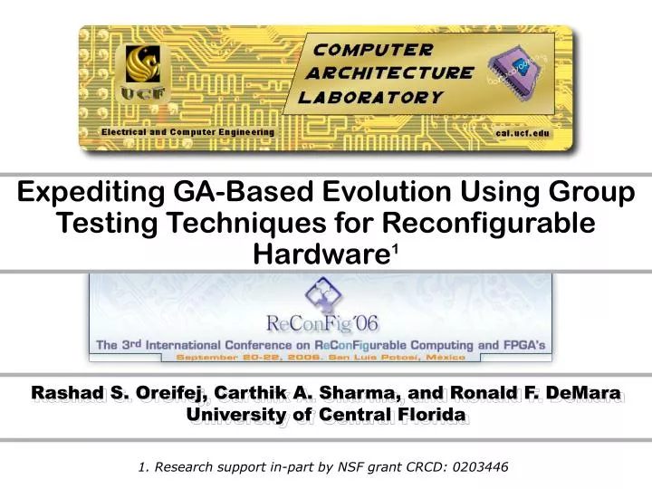expediting ga based evolution using group testing techniques for reconfigurable hardware 1