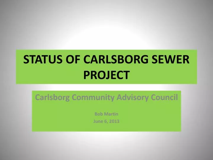 status of carlsborg sewer project