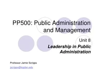 PP500: Public Administration and Management