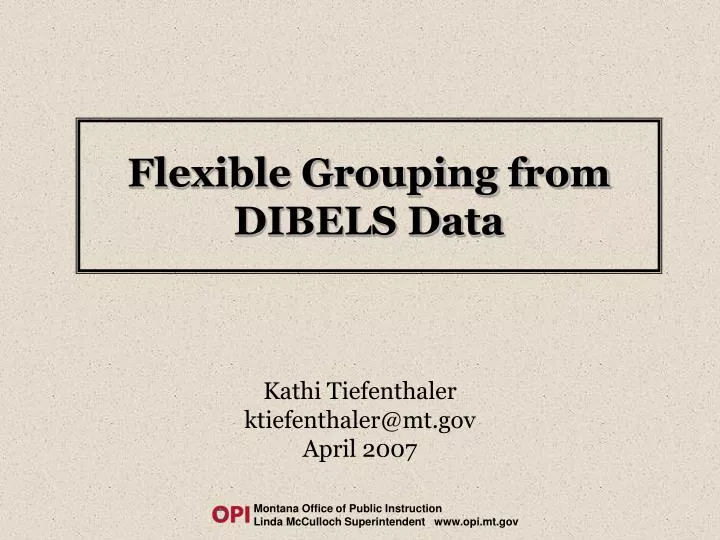 flexible grouping from dibels data
