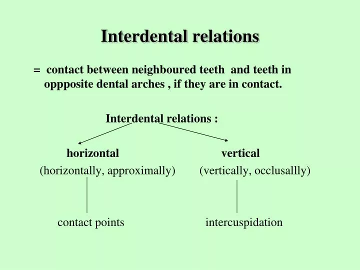 interdental relations