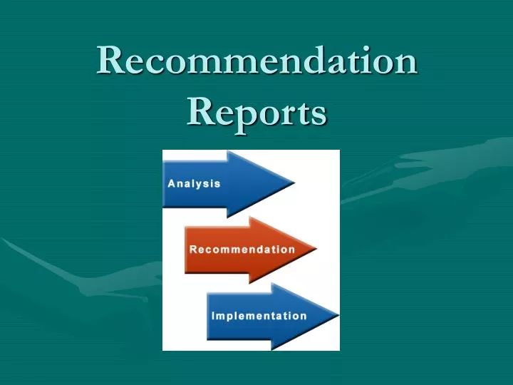 recommendation reports