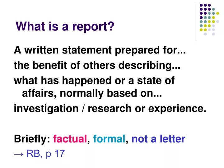 what is a report