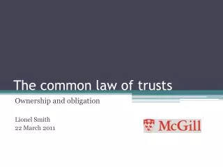 The common law of trusts