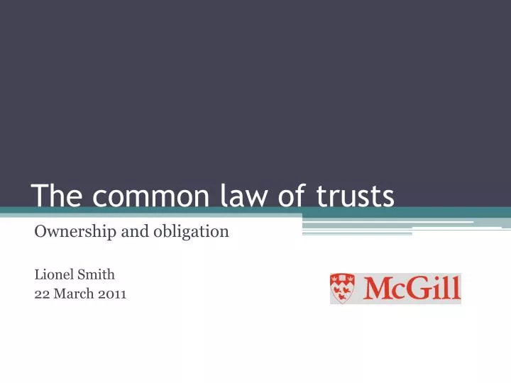 the common law of trusts