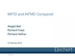MiFID and AIFMD Compared