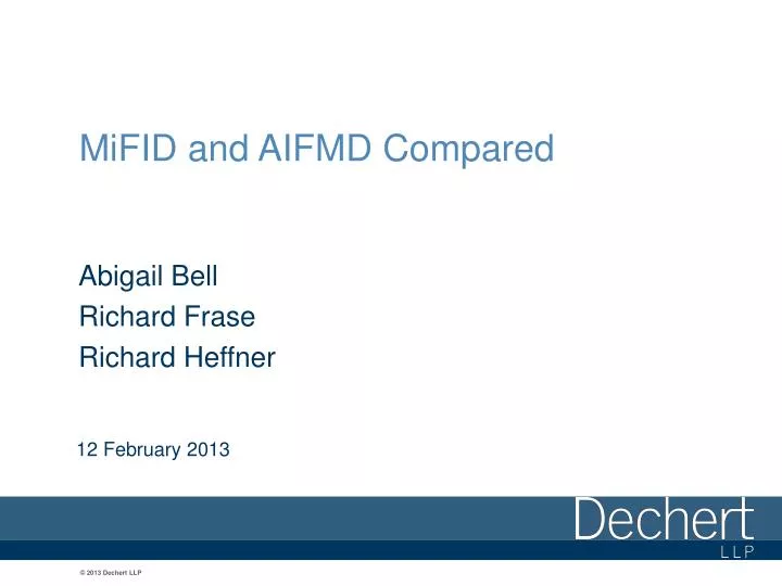 mifid and aifmd compared