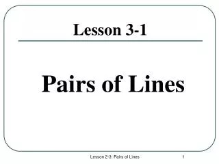 pairs of lines