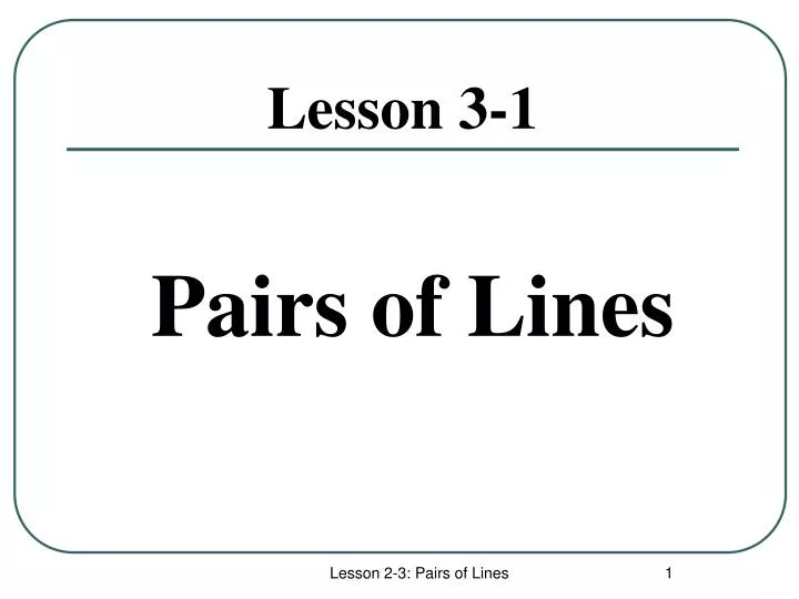 pairs of lines