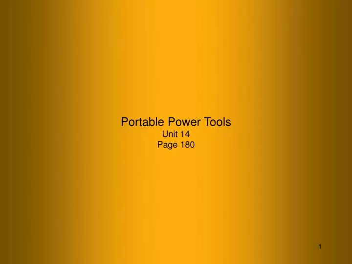 portable power tools unit 14 page 180