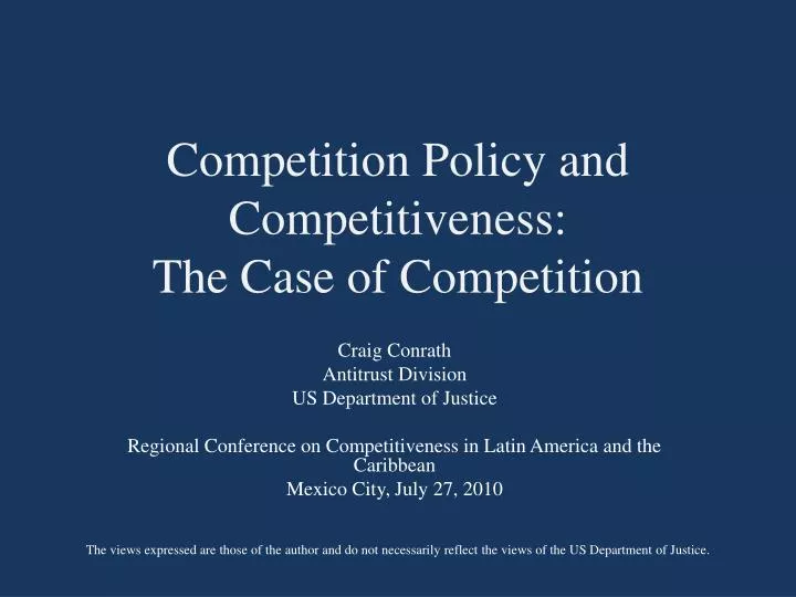 competition policy and competitiveness the case of competition