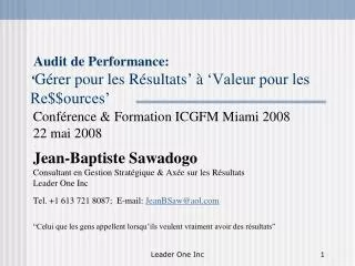 audit de performance g rer pour les r sultats valeur pour les re ources