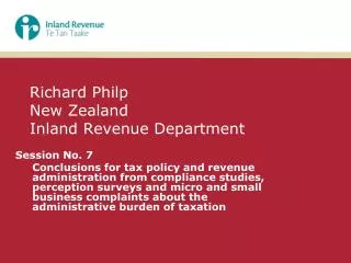 Richard Philp New Zealand Inland Revenue Department