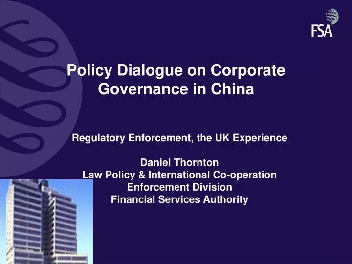 policy dialogue on corporate governance in china