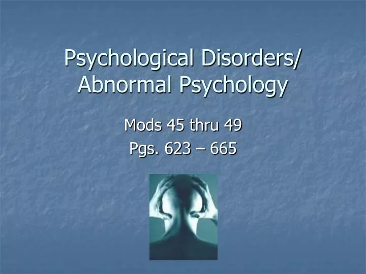 psychological disorders abnormal psychology