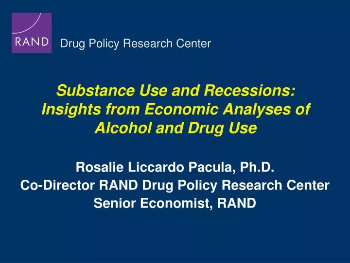 substance use and recessions insights from economic analyses of alcohol and drug use
