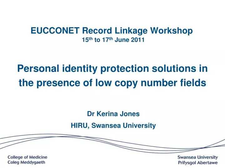 personal identity protection solutions in the presence of low copy number fields