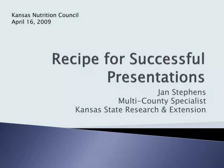 recipe for successful presentations