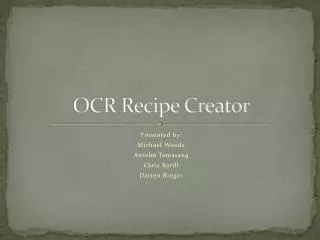 OCR Recipe Creator