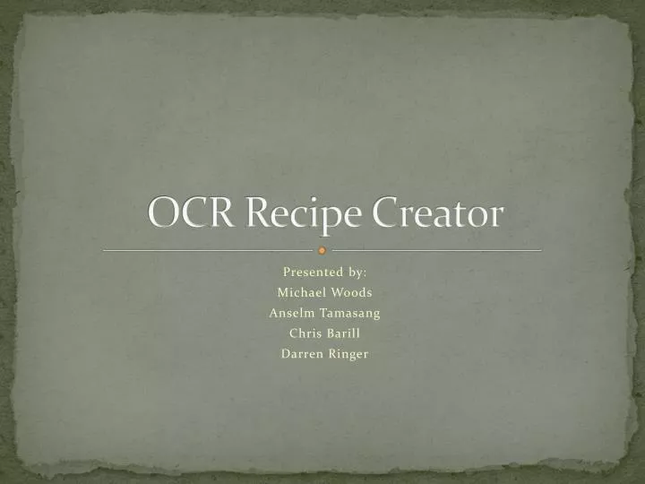 ocr recipe creator