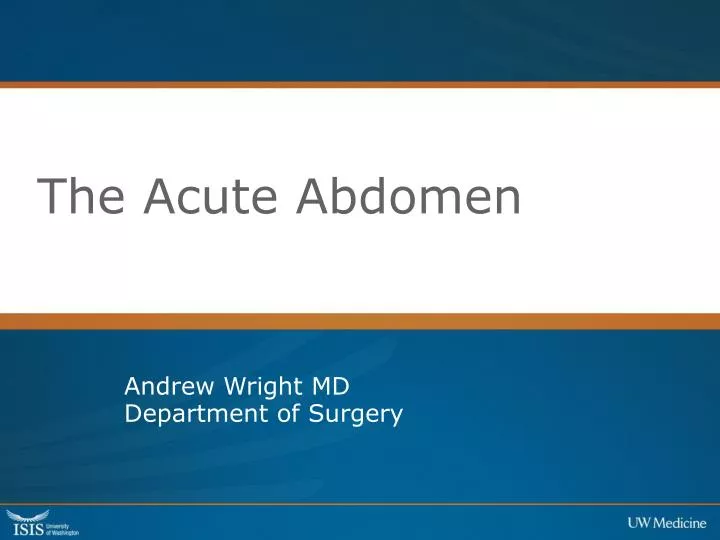 the acute abdomen