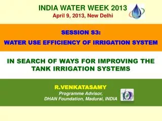 IN SEARCH OF WAYS FOR IMPROVING THE TANK IRRIGATION SYSTEMS