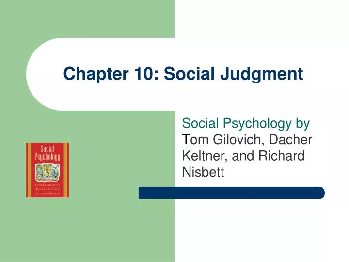 chapter 10 social judgment